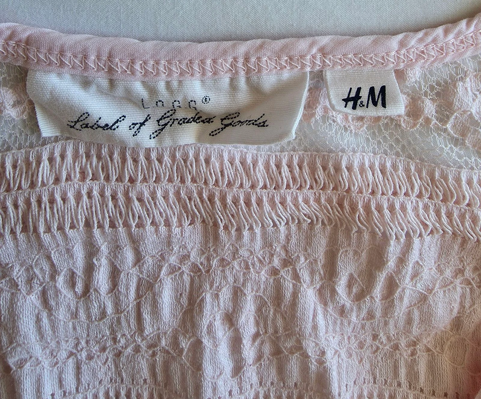 Débardeur rosa pálido H&M S 36 top de encaje con botones – photo 6